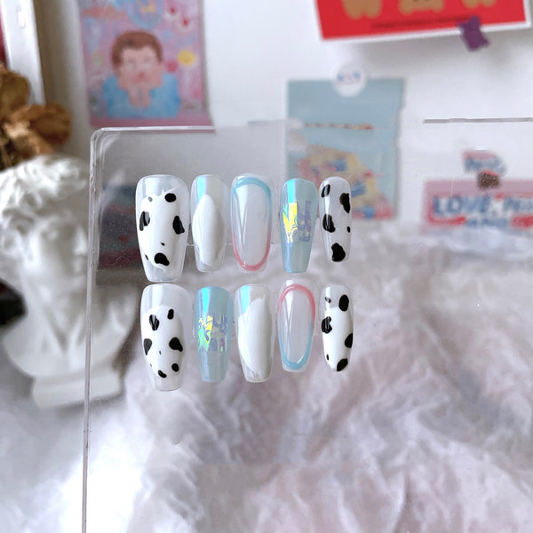 Parches de Uñas Estampado Vaca Verano - Decoración Nail Art