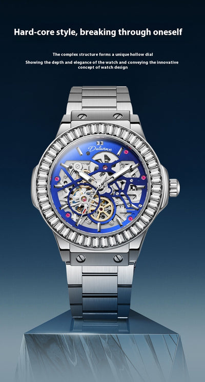 Reloj Mecánico Automático para Hombre con Movimiento Hueco y Diamantes - Image 17