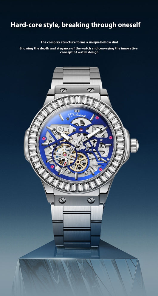 Reloj Mecánico Automático para Hombre con Movimiento Hueco y Diamantes - Image 17