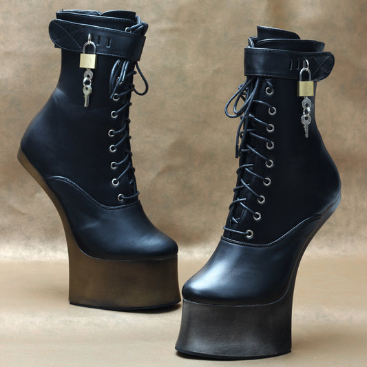 Botas Tobilleras de Tacón Ultra Alto 18cm Efecto Pezuña