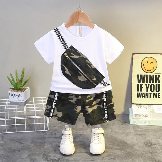 Traje Corto Camuflaje Moderno para Niño con Bolso Bandolera - Image 8