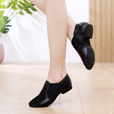 Zapatos de Jazz de Cuero Genuino con Suela Blanda para Práctica
