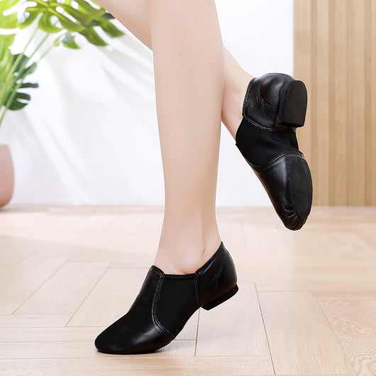 Zapatos de Jazz de Cuero Genuino con Suela Blanda para Práctica