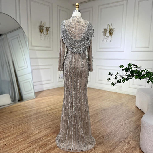 Vestido Fishtail Ajustado Nude para Mujer - Image 9