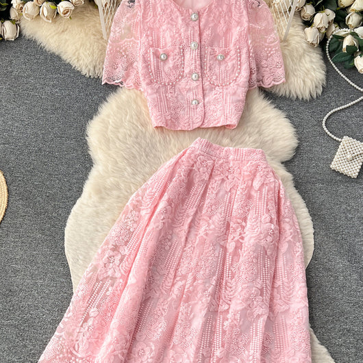 Conjunto Ejecutivo con Falda y Blusa de Mangas Abullonadas - Image 10