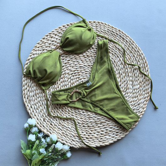 Bikini Dos Piezas Liso de Colores Vibrantes para Mujer - Image 5