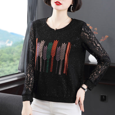 Blusa Elegante con Encaje y Detalles Brillantes para Mujer - Image 5