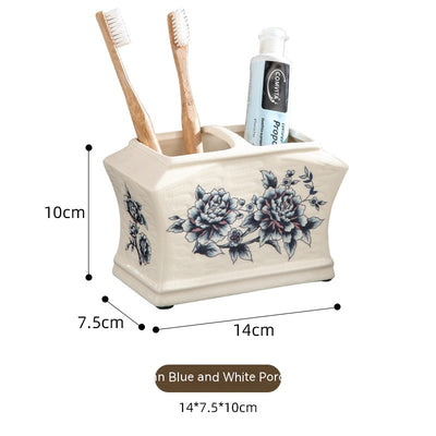 Organizador de Baño Cerámico con Tapa - Porta Cepillos para Parejas - Image 5