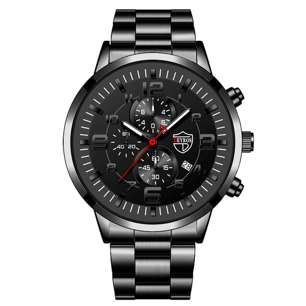 Reloj para Hombre con Esfera Dorada Grande, Calendario Luminoso y Correa de Acero - Image 5