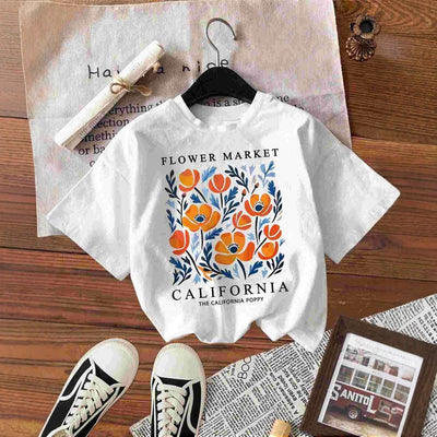 Playera Estampada con Flores y Letras - Camiseta Fresca para Verano Mujer - Image 9