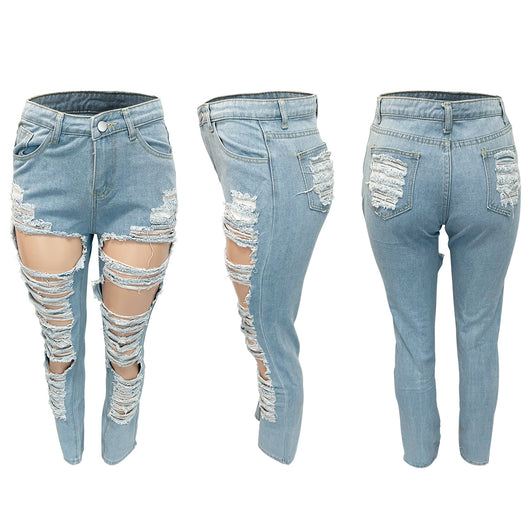 Jeans Rectos Desgastados y Deshilachados - Image 10