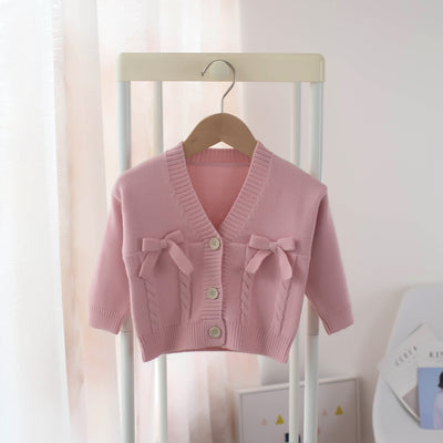Cardigan Infantil con Lazo V-Neck para Niñas - Image 8