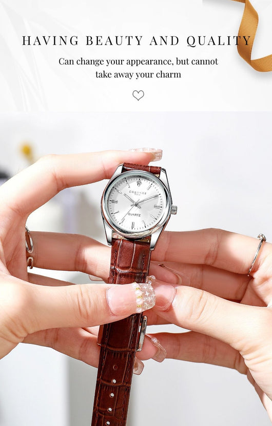Reloj de Pulsera para Mujer con Correa de Cuero Genuino y Movimiento de Cuarzo Luminoso - Image 18