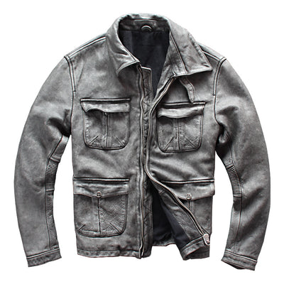 Chaqueta de Cuero para Motociclista con Bolsillos de Negocios - Image 5