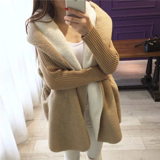 Cardigan Holgado de Lana de Cordero Talla Grande - Image 10