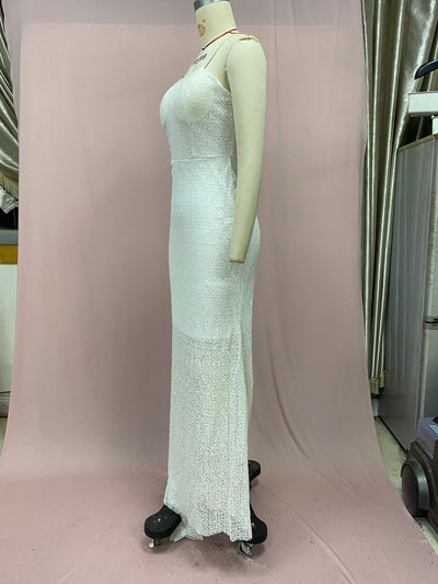 Vestido Elegante Ajustado con Lentejuelas Blancas para Mujer - Image 16