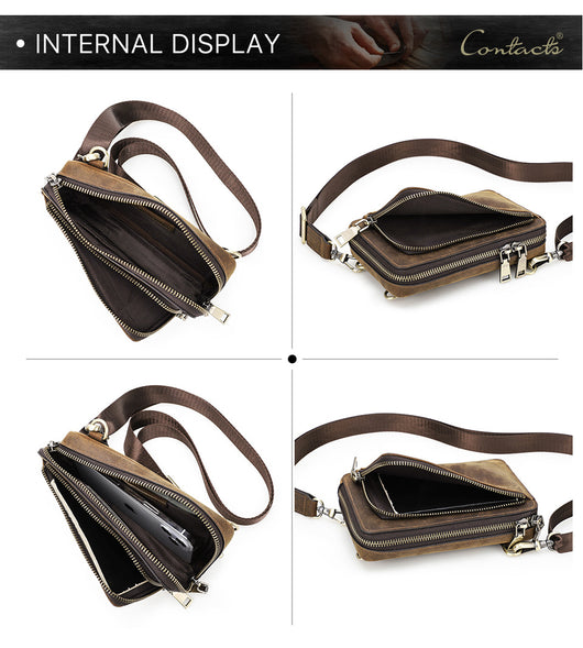 Bolsa Bandolera de Cuero Vintage para Hombre - Estilo Retro Casual - Image 16