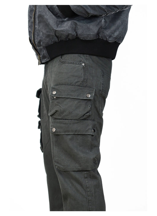 Pantalón de Trabajo Versátil con Múltiples Bolsillos y Corte Acampanado - Image 11