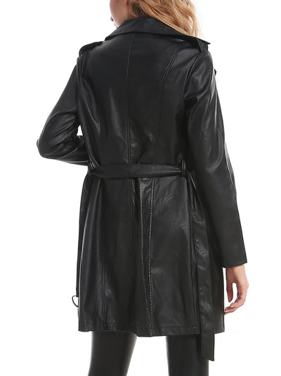 Chaqueta de Cuero Motociclista Slim Fit para Mujer - Image 11