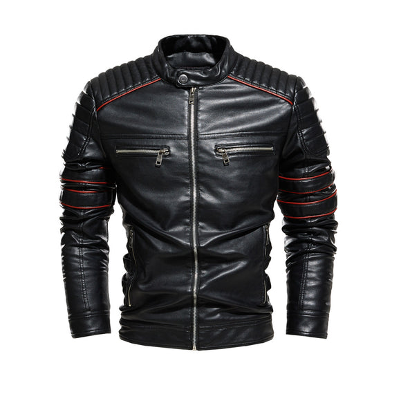 Chaqueta de Cuero para Motociclista con Forro Polar