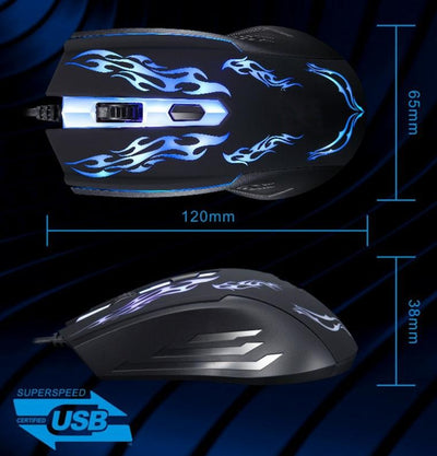 Ratón Gaming USB con Luz Respirable Multicolor para Oficina y Competencia - Image 9