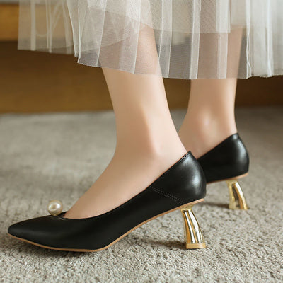 Zapatos de Tacón Grueso Puntiagudo - Estilo Influencer