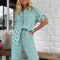 Conjunto Estampado de Moda Casual: Camisa + Pantalón Ancho