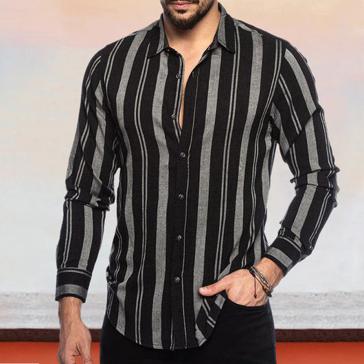 Camisa Cuadros Británica Elástica Suelta Manga Larga Solapa Estampada - Image 36