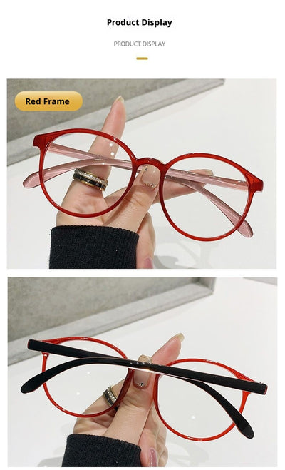 Black round frame reading glasses with blue light blocking lenses for high-definition eye protection. - Image 13