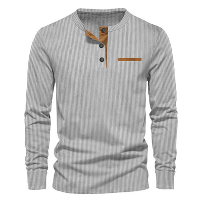 Henley de Pana para Hombre - Ajuste Slim, Manga Larga, Diseño Minimalista - Image 42