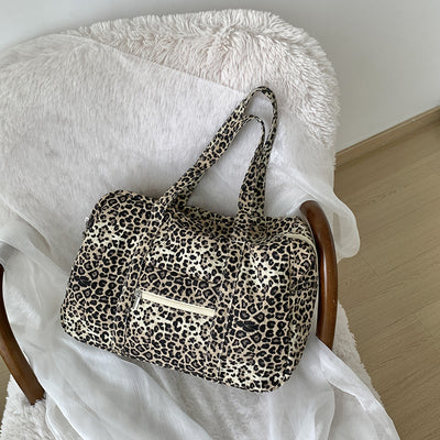 Bolsa de Hombro Estampado Leopardo en Lona para Mujer - Image 3