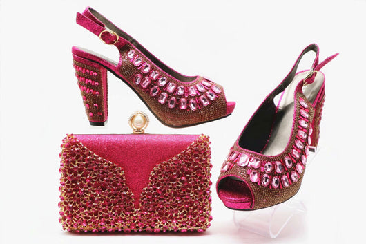 Conjunto de Bolso y Zapatos con Strass para Bodas - Estilo Diagonal Elegante - Image 4
