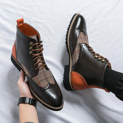 Botas Brogue de Cuero Vintage Estilo Británico para Hombre - Image 3
