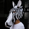 Tocado de Caballo Origami Blanco y Negro – Disfraz Animal Geométrico