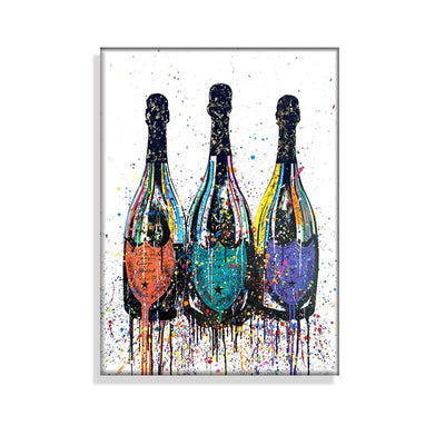 Cuadro de Botella de Champagne en Lienzo con Póster de Arte Colorido - Image 8