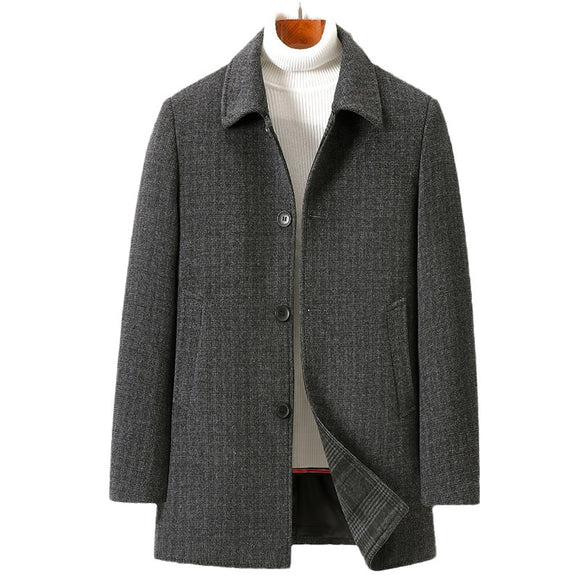 Abrigo de Lana para Hombre con Forro Desmontable de Plumón - Invierno Cálido y Versátil