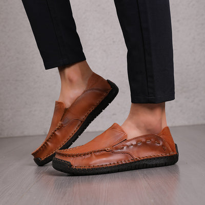 Mocasines Hombre Cuero Ligeros Antideslizantes Sin Cordones - Image 3