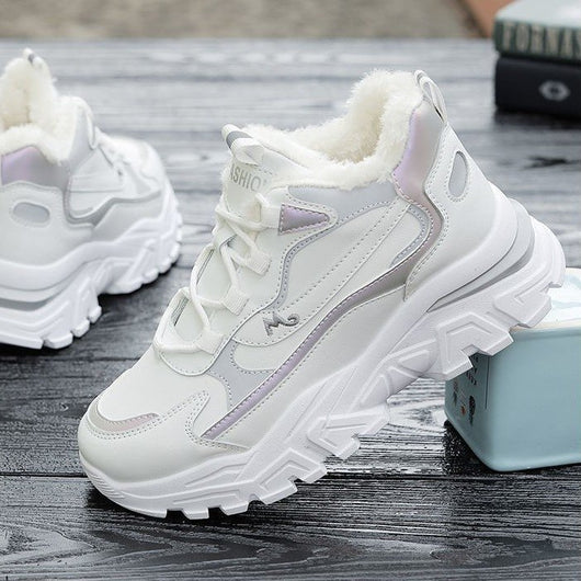Zapatillas Deportivas Casual con Suela Gruesa Térmica y Cordones de Terciopelo - Image 4