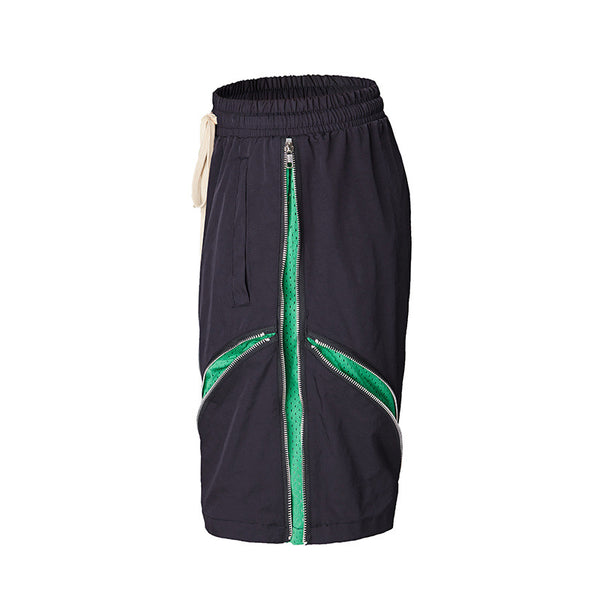 Shorts Casual con Diseño de Paneles Multi-Cierre