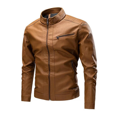 Chaqueta de Cuero para Motociclista Retro - Estilo Casual Primavera Otoño - Image 3