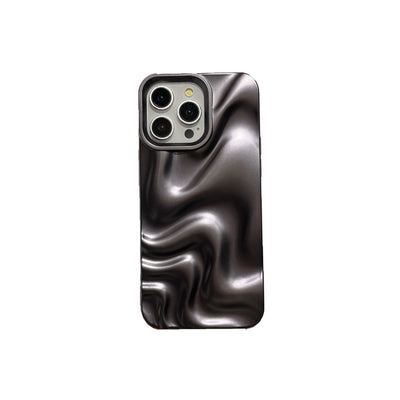 Funda Protectora Mate Negra con Efecto Onda de Agua - Image 5