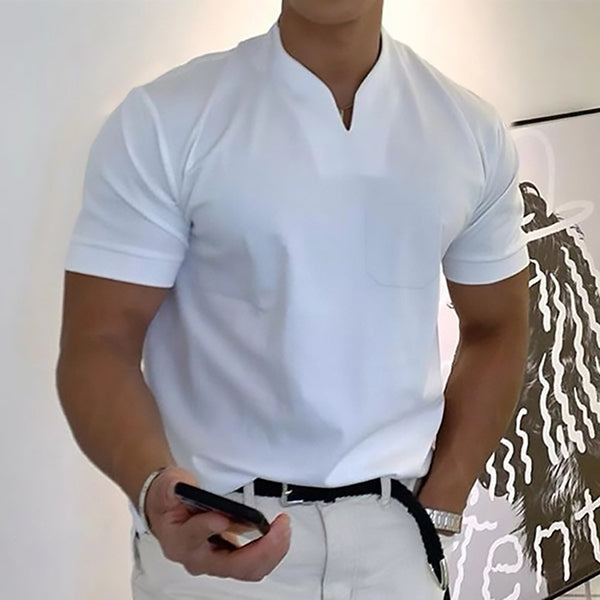 Playera Deportiva Manga Corta Hombre Talla Grande Algodón Elástico con Bolsillo - Image 30