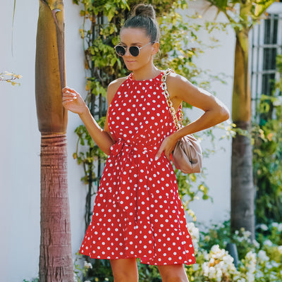 Vestido Elegante de Chifón con Lunares para Mujer - Image 27