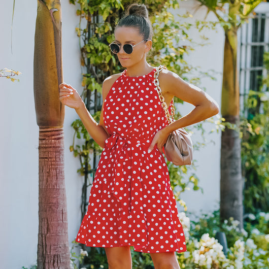 Vestido Elegante de Chifón con Lunares para Mujer - Image 27