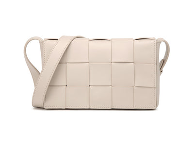 Bolsa Crossbody de Cuero Tejido Vintage con Asa Simple - Image 5
