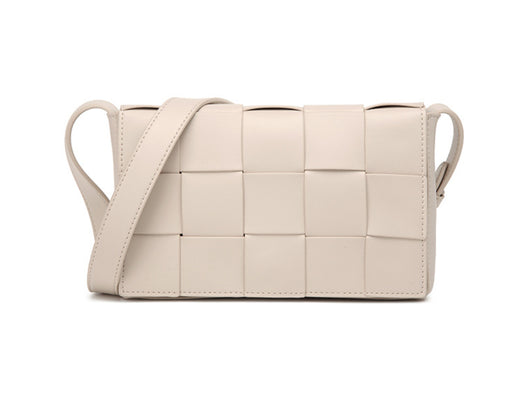 Bolsa Crossbody de Cuero Tejido Vintage con Asa Simple - Image 5