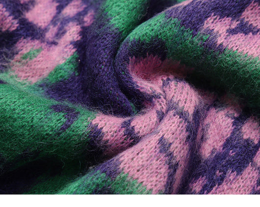 Suéter Pullover para Mujer con Cuello Redondo y Jacquard Floral Bicolor - Image 13