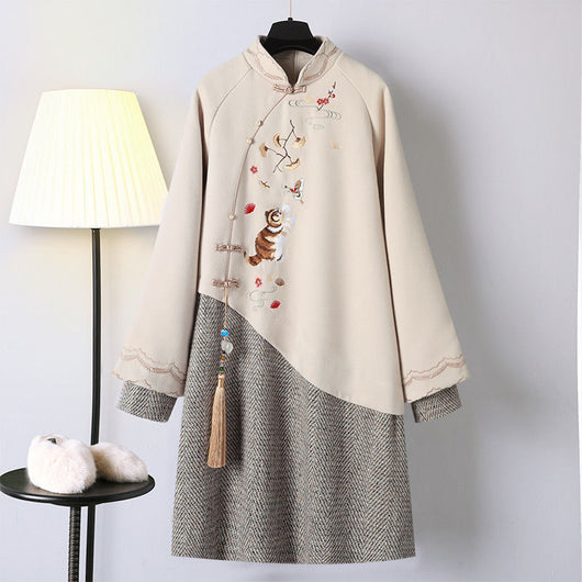 Vestido Cheongsam Hanfu Tradicional Chino para Mujer Otoño Invierno - Image 11
