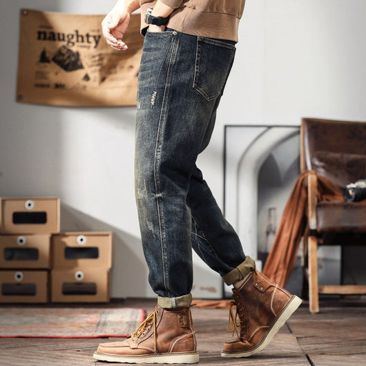Jeans Retro Holgados de Talle Alto para Hombre Talla Grande - Image 3