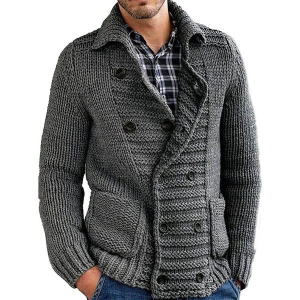 Cardigan de Solapa Hombre Color Liso - Suéter Elegante